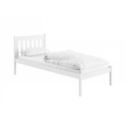 Arte Wooden Bed Martin Eu Single 97Cm - Solid Pine Wood Single Bed With Slatted Headboard And Raised Design - thumbnail 2