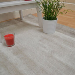 Beige Handmade , Luxurious , Modern , Plain Viscose Rug For Living Room, Bedroom - 120Cm X 170Cm - thumbnail 4