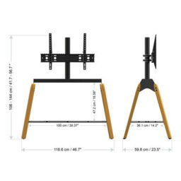 "Avf Hoxton Quad Freestanding Tv Stand, For Tvs Up To 86"" - Light Wood" - thumbnail 9