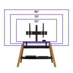 "Avf Hoxton Quad Freestanding Tv Stand, For Tvs Up To 86"" - Light Wood" - thumbnail 4