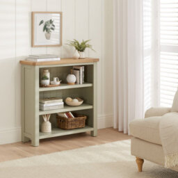The Furniture Market Marbury Sage Green Painted Small Low Bookcase - thumbnail 3