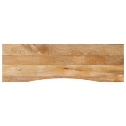 Berkfield Desk Top With Curve 160X50X2.5 Cm Solid Wood Rough Mango - thumbnail 1
