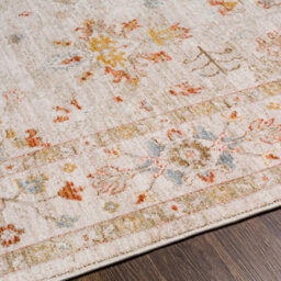 Livabliss Avant Garde-Vintage Beige Blue Orange Traditional Boho Fringe Living Dining Bedroom Rug 152 X 225 Cm Easy Care, Non Shedding - thumbnail 3