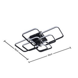 Living And Home 8 Lights Squares Black Contemporary Led Low Energy Semi Flush Acrylic Ceiling Light Cool White - thumbnail 5