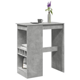 Berkfield Bar Table With Racks Concrete Grey 90X47.5X103.5 Cm Engineered Wood