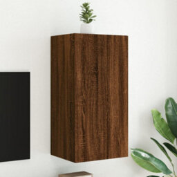 Walplus Tv Wall Cabinet With Led Lights Brown Oak 40.5X35X80 Cm - thumbnail 1