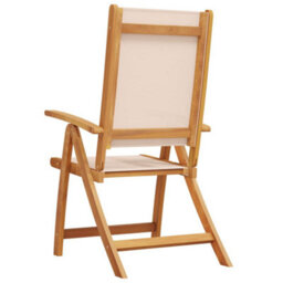 Folding Garden Chairs 2 Pcs Solid Wood Acacia And Textilene - Cushion Not Included - thumbnail 6