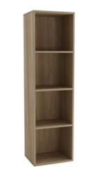 Urbn-Living Urbnliving 30Cm Height Oak 4 Tier Wooden Bookcase Shelving Display Storage Wood Shelf Shelves Cube - thumbnail 3