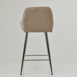 Lakeland Furniture Hamilton Fawn Brown Chrome Fixed Leg Base Bar Stool - thumbnail 6