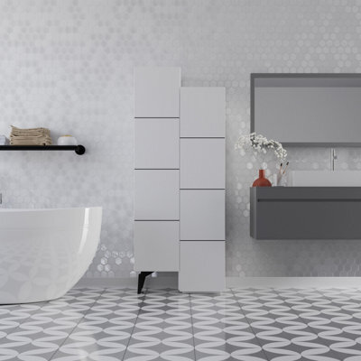 Decortie Stair Modern Storage Cabinet Multipurpose White Bathroom Living Room H 156Cm - image 1