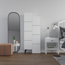 Decortie Stair Modern Storage Cabinet Multipurpose White Bathroom Living Room H 156Cm - thumbnail 7