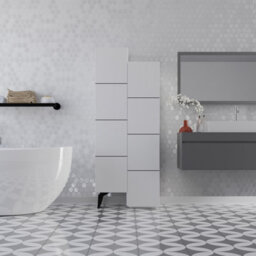 Decortie Stair Modern Storage Cabinet Multipurpose White Bathroom Living Room H 156Cm - thumbnail 1