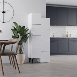 Decortie Stair Modern Storage Cabinet Multipurpose White Bathroom Living Room H 156Cm - thumbnail 9
