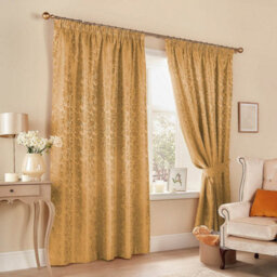Buckingham Damask Lined Curtains Victorian Style Thermal Window Drapes 5 Colours 6 Sizes Machine Washable - thumbnail 1