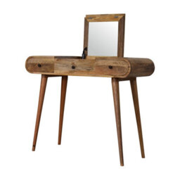 Artisan Furniture Solid Wood Oak-Ish Round Dressing Table - thumbnail 7