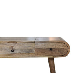Artisan Furniture Solid Wood Oak-Ish Round Dressing Table - thumbnail 8