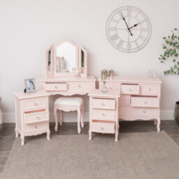 Melody Maison Bedroom Furniture Set 6 Drawer Chest Of Drawers, Dressing Table Set & Pair Of Bedside Tables - Victoria Pink Range - thumbnail 3