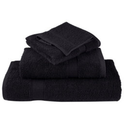 Berkfield 12 Piece Premium Towel Set Solund Black 600 Gsm - thumbnail 4
