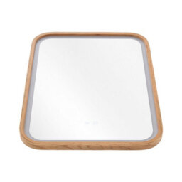 Living And Home Natural Wood Wall-Mounted Bathroom Adjustable Led Vanity Mirror With Demister - thumbnail 2
