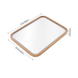Living And Home Natural Wood Wall-Mounted Bathroom Adjustable Led Vanity Mirror With Demister - thumbnail 7