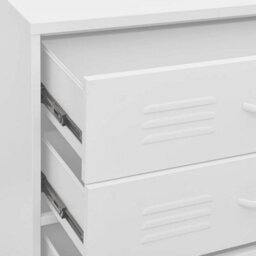 Berkfield Chest Of Drawers White 80X35X101.5 Cm Steel - thumbnail 7