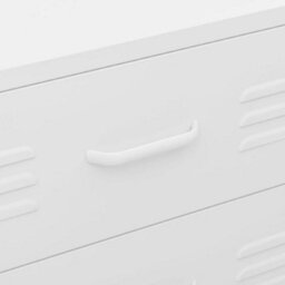 Berkfield Chest Of Drawers White 80X35X101.5 Cm Steel - thumbnail 8