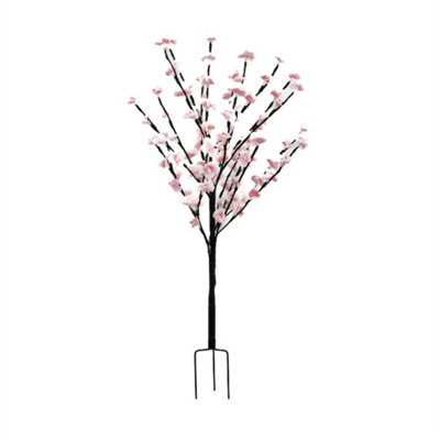 Solar Cherry Blossom Tree Stake Lights, 120Cm 100 Led Weatherproof Outdoor Garden Decor, Cordless Design - image 1