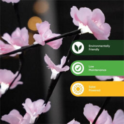 Solar Cherry Blossom Tree Stake Lights, 120Cm 100 Led Weatherproof Outdoor Garden Decor, Cordless Design - thumbnail 4