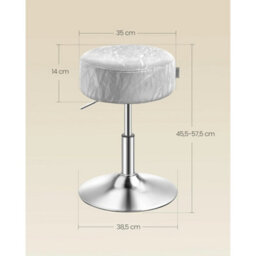 Dove Grey Pu Adjustable Dressing Stool 360 - thumbnail 2
