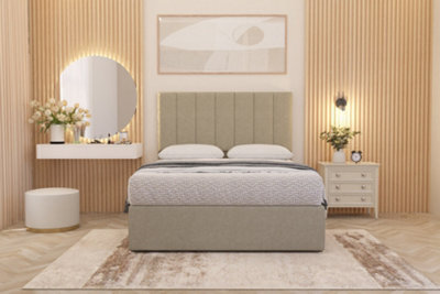 Somnior Beds Somnior Austin Divan Bed Set With Midnight Pocket Sprung Mattress And Headboard Beige Linen - image 1