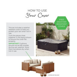 Furniturebox Orlando Brown Rattan Garden Sofa Modular Outdoor Patio Couch Seating, Table & 4 Chairs Garden Corner Sofa Set +Cover - thumbnail 9