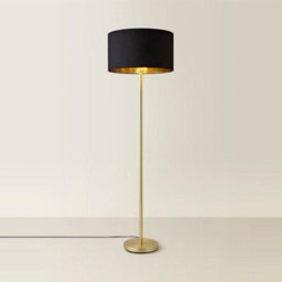 Valuelights Charles Gold Floor Lamp With Black And Metallic Shade And Bulb - thumbnail 4