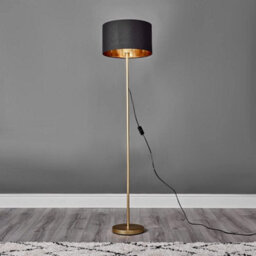 Valuelights Charles Gold Floor Lamp With Black And Metallic Shade And Bulb - thumbnail 6