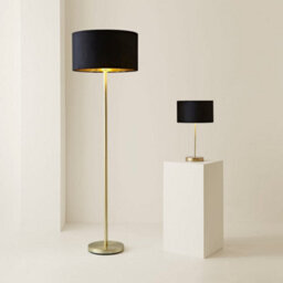 Valuelights Charles Gold Floor Lamp With Black And Metallic Shade And Bulb - thumbnail 7
