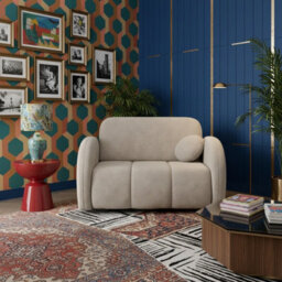 Viva Comfy Ii Living Room Sofa Bed With Storage Chipboard Frame Foam Mattress Metal Legs 132X103X85Cm Beige - thumbnail 2