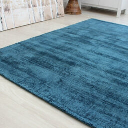 Teal Handmade , Luxurious , Modern , Plain Easy To Clean Viscose Rug For Living Room, Bedroom - 240Cm X 340Cm - thumbnail 6