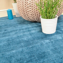 Teal Handmade , Luxurious , Modern , Plain Easy To Clean Viscose Rug For Living Room, Bedroom - 240Cm X 340Cm - thumbnail 4