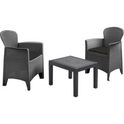 idooka Garden Furniture Set Table & Chairs 3 Piece Bistro Patio Outdoor Furniture & Leisure Rattan Style - thumbnail 1