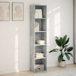 Berkfield Bookcase Concrete Grey 40X30X189 Cm Engineered Wood - thumbnail 3