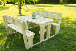 Arbor Garden Solutions Alders Wooden Picnic Bench And Table Set, Rounded Outdoor Dining Set With Backrest (3Ft, Natural Finish) - thumbnail 5