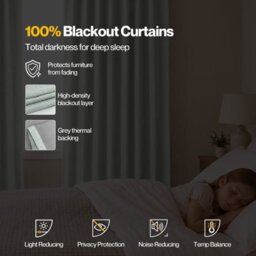 Marlow 100% Blackout Curtains For Bedroom Living Room Thermal Insulated - thumbnail 5