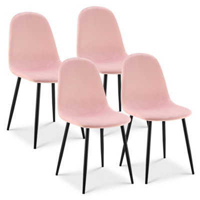 Bravich Ron Velvet Dining Chair - Pink, Set Of 4 - image 1