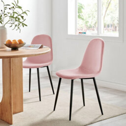 Bravich Ron Velvet Dining Chair - Pink, Set Of 4 - thumbnail 5