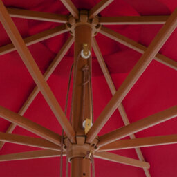 Walplus Garden Parasol With Wooden Pole 350 Cm Burgundy - thumbnail 3