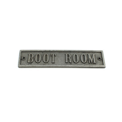 Oakcrafts - Antique Cast Iron Boot Room Plaque - 200mm X 45mm - image 1