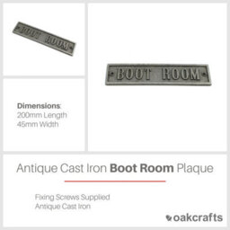 Oakcrafts - Antique Cast Iron Boot Room Plaque - 200mm X 45mm - thumbnail 2