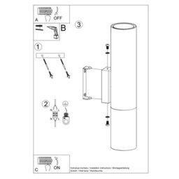 Luminosa Lighting Luminosa Loopez Up & Down Wall Lamp Black, Chrome Gu10 - thumbnail 5