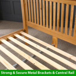 The Furniture Market Cheshire Solid Oak 6Ft Super King Size Bed Frame High Footboard - thumbnail 6