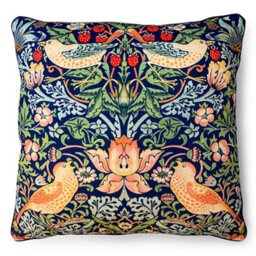 William Morris Strawberry Thief Filled Cushion Multicoloured (55Cm X 55Cm)