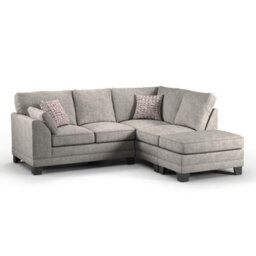 Furnishings For Less UK Hilliard Fullback L Shaped Fabric Corner Sofa Mist - Right Hand Facing - thumbnail 1